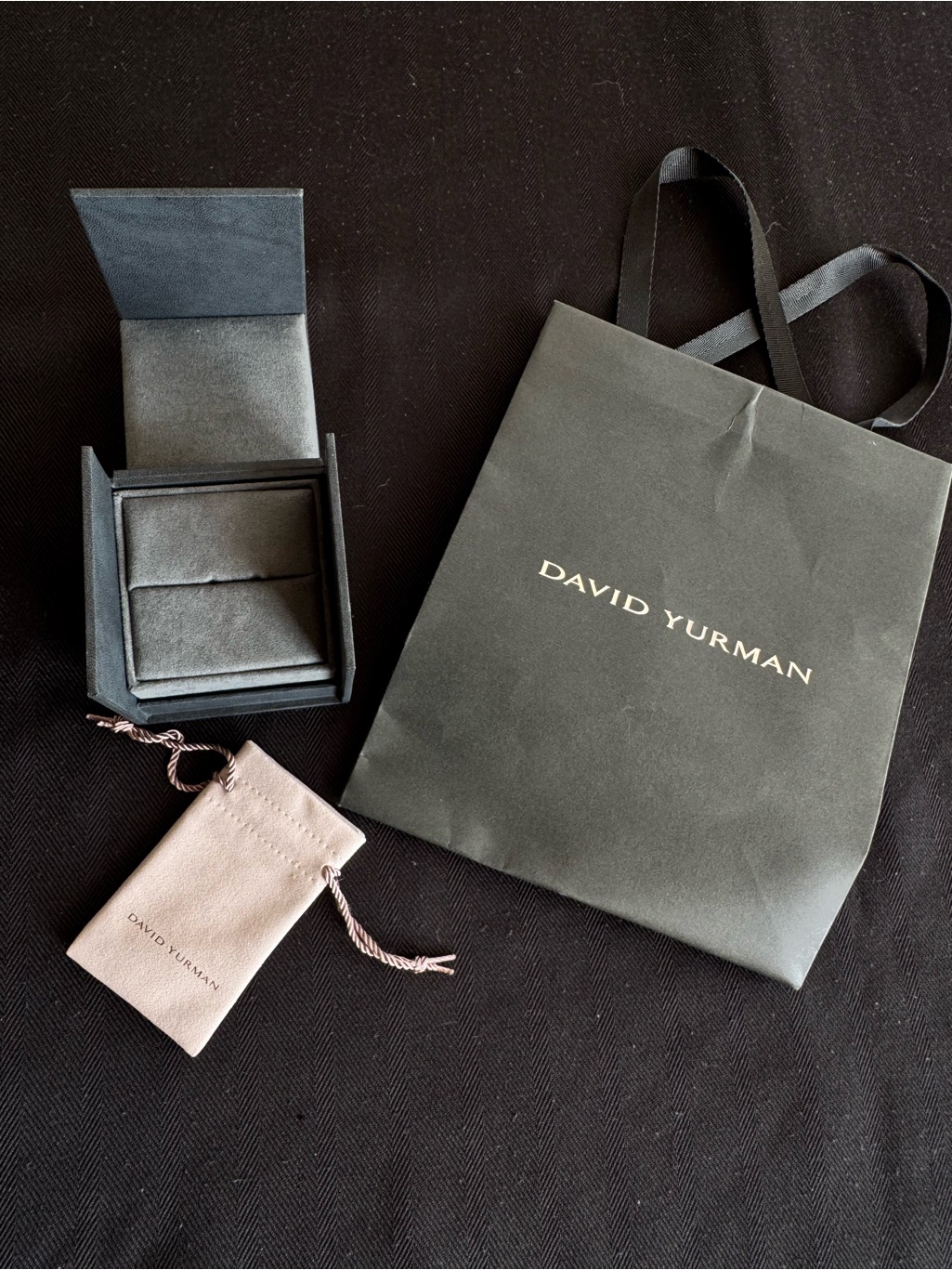 David Yurman Suede Jewelry Pouch, Gift Box, Bag